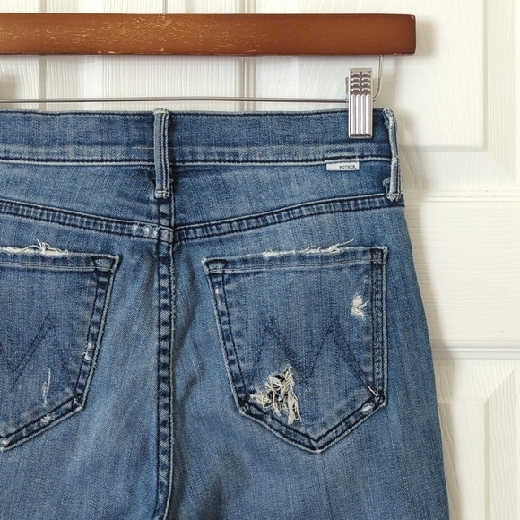 Mother The Stunner Graffiti Girl High Waisted Cropped Ankle Fray Skinny Jeans 25 - Picture 14 of 16